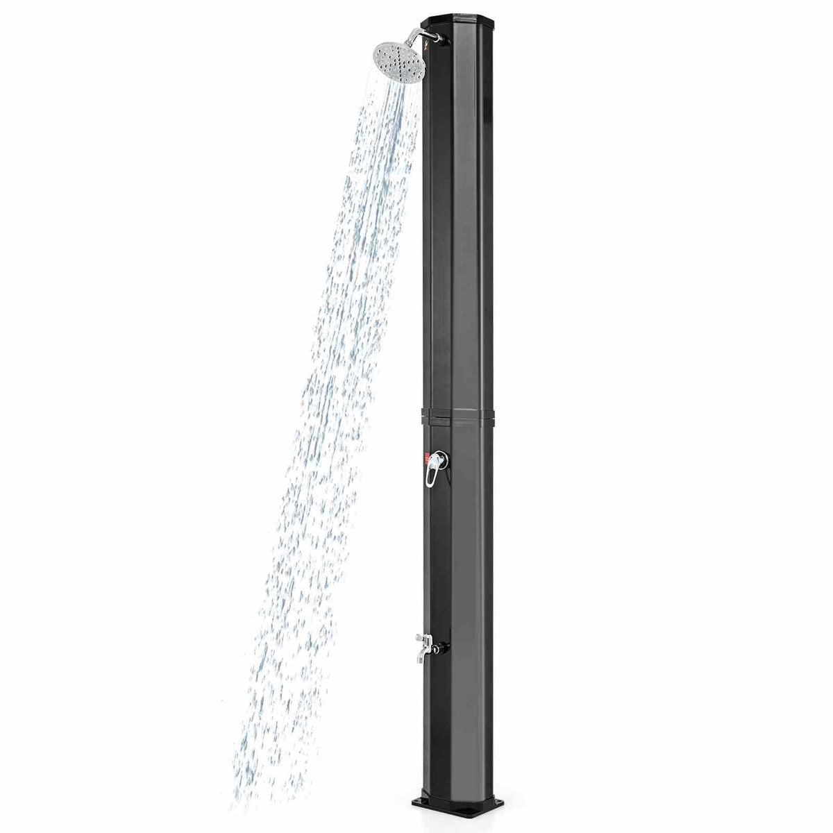 Solar Shower Unit 60 L Solar Heated Outdoor Shower, 2.3 CM Outdoor Shower with Shower He ...