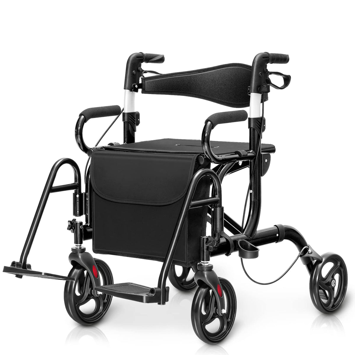 2-in-1 Folding Rollator Walker