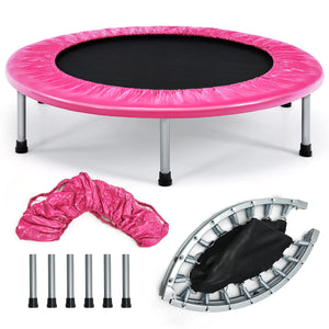 36” Mini Folding Trampoline, Portable Recreational Fitness Rebounder for Kids Adults