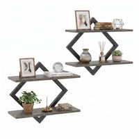 Giantex 2-Pack Diamond Shaped Floating Shelves for Wall