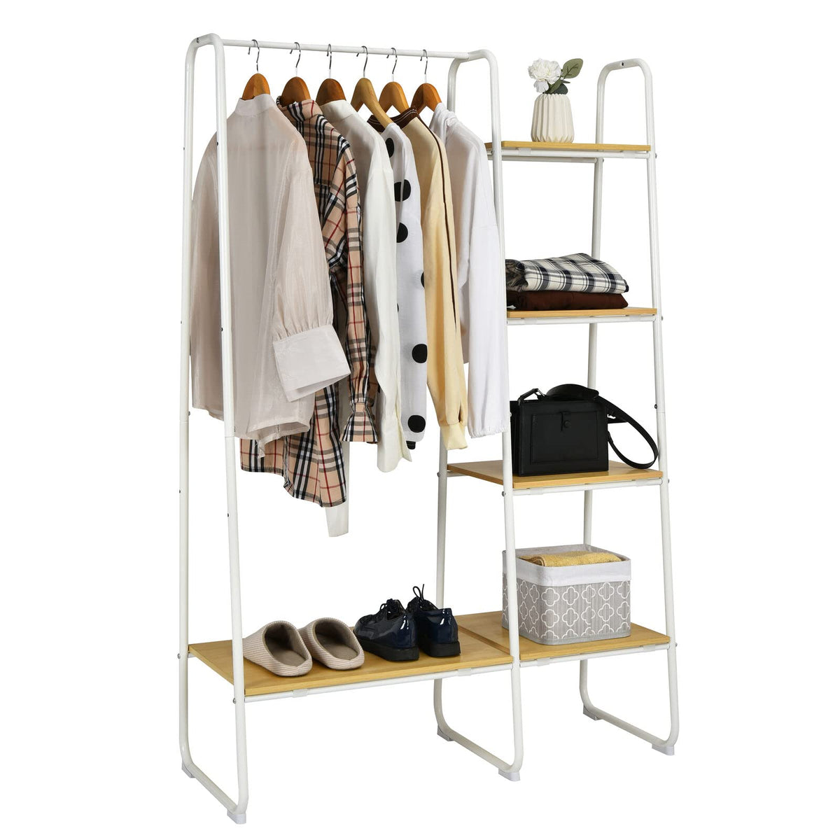 Giantex Metal Garment Rack, 4-Tier Heavy Duty Clothes Wardrobe, Freestanding Closet Storage Organizer