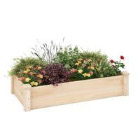 Giantex 48" x 24" x 10" Wooden Raised Garden Bed, Rectangular Planter Box