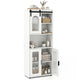 Farmhouse Bathroom Floor Cabinet with Sliding Barn Door and Shelves