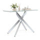 Modern Entryway Table with Clear Tempered Glass Top for Entrance and Living room