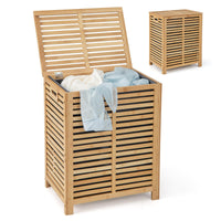 80L Bamboo Laundry Hamper with Liner and Handles