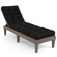 Black Outdoor Lounge Chair with 4-Position Backrest and Removable Lounge Cushion