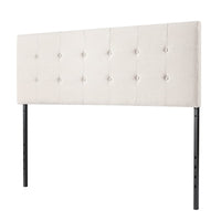 Upholstered Headboard, Modern Tufted Button Faux Linen Headboards, Double & Queen Size Suitable