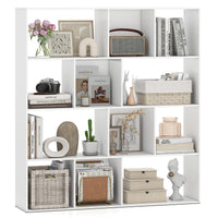 4-Tier Open Shelf Bookcase with 12 Storage Compartments