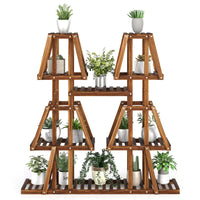 Indoor Outdoor Trapezoid Plant Rack for Multiple Plants, 5-Tier 10 Potted Flower Pot Holder