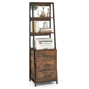 Giantex Ladder Bookshelf Tall Bookcase with 3 Open Shelves