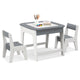 Kids Table & Chairs Set, Toddler Activity Table Set with Double-Sided Tabletop & Hidden Storage Space