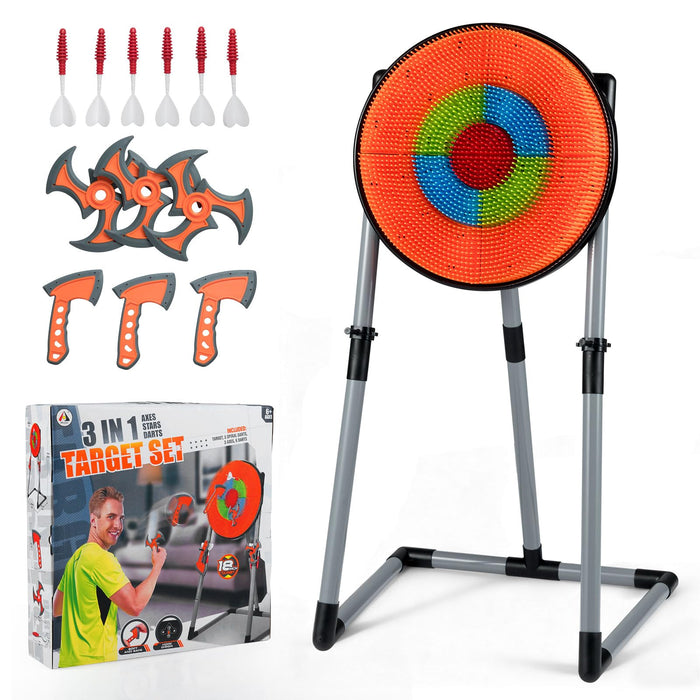 3 in 1 Throwing Target Set Kids Throwing Game with 3 Throwing axes