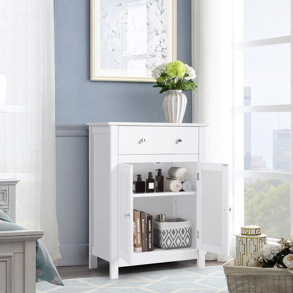 Giantex Bathroom Floor Cabinet, w/Drawer & Adjustable Shelf, Side Cabinet