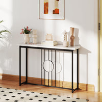 Giantex 120cm Entryway Table Faux Marble Top Console Table