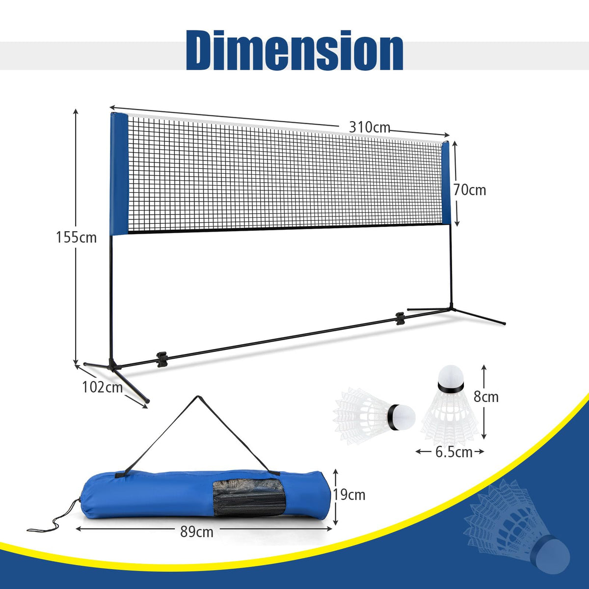 Badminton Set, Adjustable Badminton Net Set for Backyard