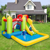 Inflatable Water Slide, Indoor Outdoor Kids Water Bounce House Jumping Castle Combo (Without Blower)