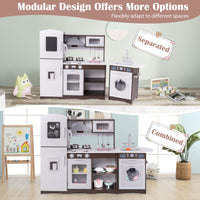Kids Kitchen Playset Corner Toy Wooden Kitchen Set