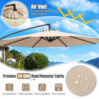3M Offset Hanging Umbrella with Base Patio Cantilever Umbrella