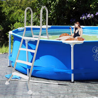 192 cm Above Ground Pool Ladder A-Frame Swimming Pool Ladder with Top Platform