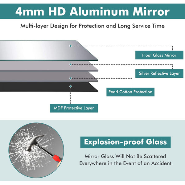 GIANTEX Full Length Mirror, 150x56cm, Full Body Mirror w/ Aluminum Frame & Explosion-Proof Glass (Black)