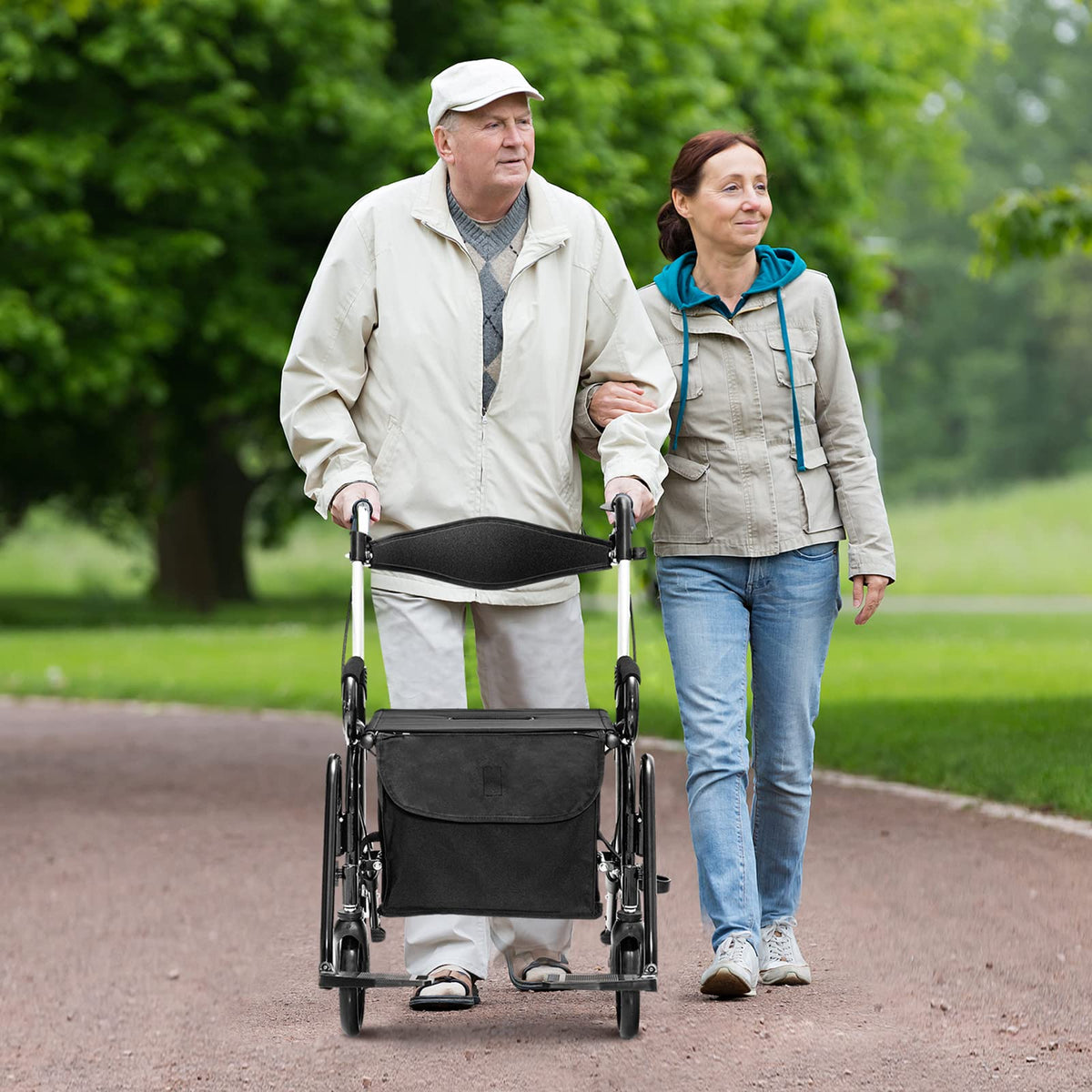 2-in-1 Folding Rollator Walker