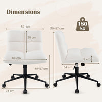 Giantex Cross Legged Chair with Wheels, Upholstered Home Office Chair