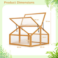 Wood Cold Frame Greenhouse, Portable Raised Flower Planter Protection