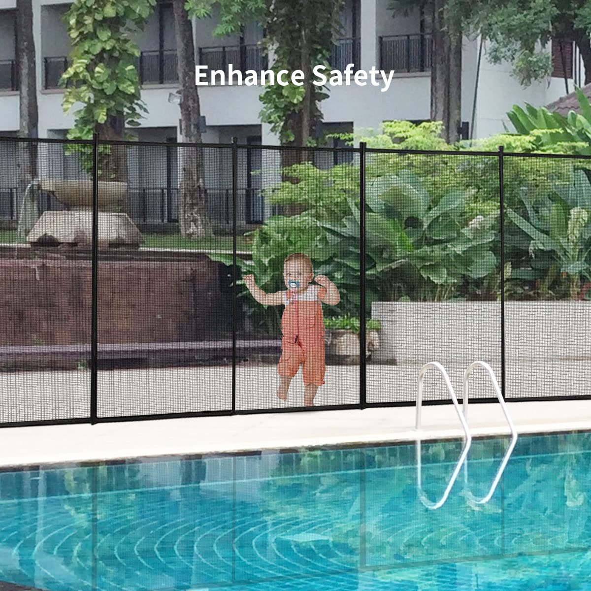 Mesh Swimming Pool Safety Fence with Spring-Loaded Safety Latch System