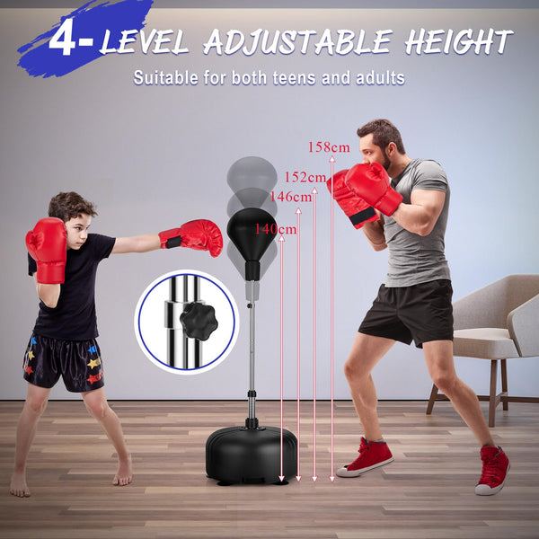 Punching Bag with Stand and 4-Position Adjustable Height Setting