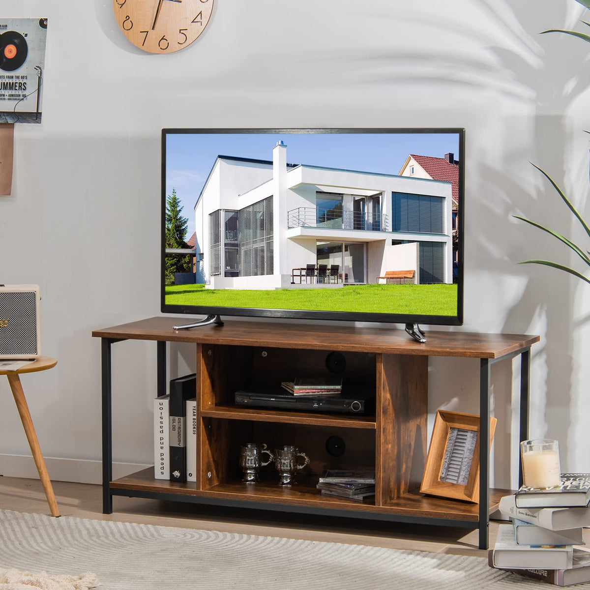 Giantex TV Stand for TVs up to 50”, Retro Entertainment Center