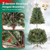 150/180cm Artificial Christmas Tree, Hinged, Pre-Lit