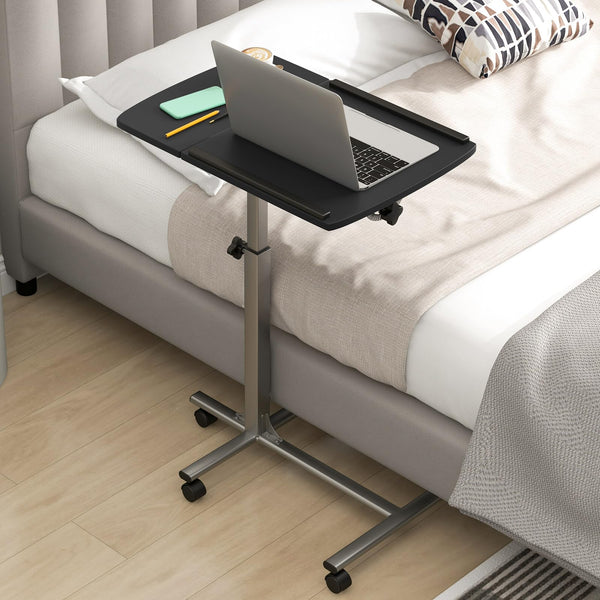 Height Adjustable Sit to Stand Laptop Desk with Tilting Tabletop & Edge Stoppers