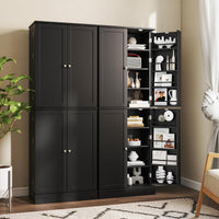 Giantex Kitchen Pantry Cabinet, 167 CM Freestanding Tall Buffet Cupboard w/Two 4-Tier Cabinets