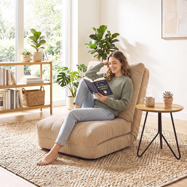 5-Level Adjustable Floor Chair with Back Support & Padded Cushions for Reading