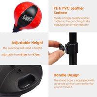 81cm-117cm Height adjustable Punching Ball Set with Large Capacity Base for Children over 3 Years