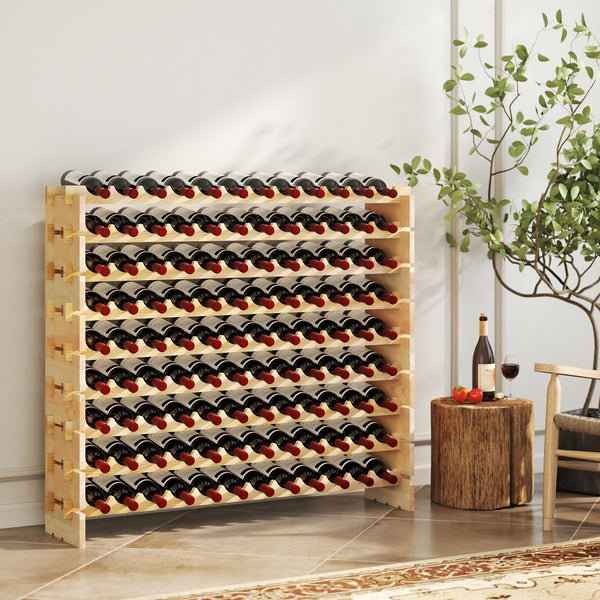 Giantex 108 Bottles Wine Rack, 9 Tiers Stackable Modular Wine Bottle Holder