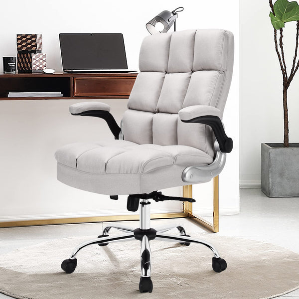 Giantex Gaming Office Chair w/Adjustable Height & Tilt Angle, Ergonomic Computer Chair (Beige)