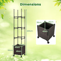 220cm Tall Raised Garden Bed w/Trellis