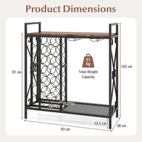 21 Bottle Wine Rack, Freestanding Floor Wine Bottle Organizer