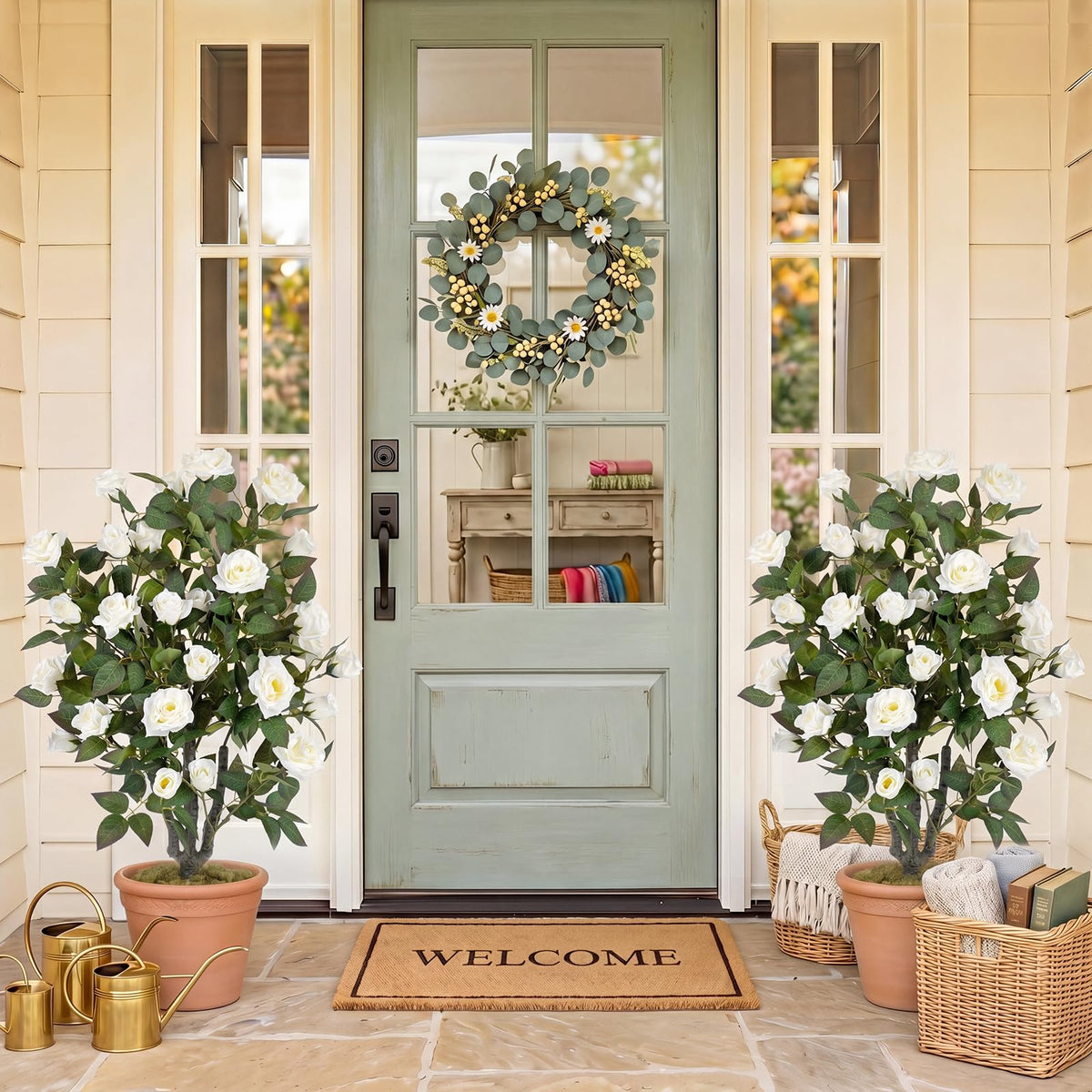 90cm Artificial Rose Tree Free Maintenance for Home Office Porch