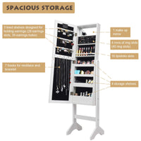 Giantex Jewelry Armoire w/Standing Full-Length Mirror, Large Storage Mirrored Jewelry Cabinet