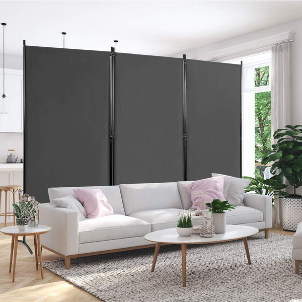 3-Panel Room Divider, Folding Privacy Screen with Durable Hinges Steel Base