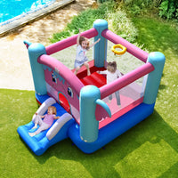 3-in-1 Elephant Theme Kids Jumping Castle with Jumping Area, Slide & Basketball Rim