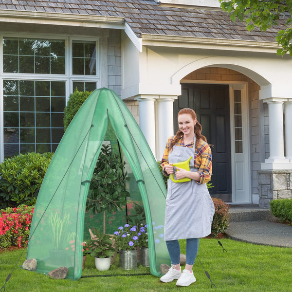 Mini Greenhouse for Indoor & Outdoor, Portable Walk-in Greenhouse w/ Waterproof PE Cover