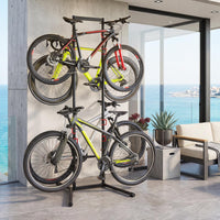 4 Bike Storage Rack, Adjustable Bicycle Rack for Garage