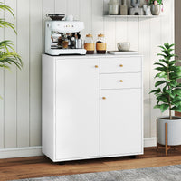 Kitchen Sideboard Buffet Cabinet with 2 Drawers 2 Doors and 3 Adjustable Shelves