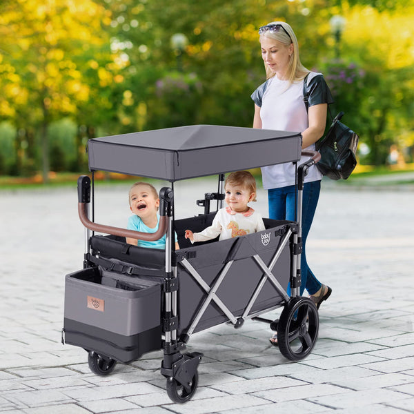 Giantex Baby Stroller, Folding Baby Stroller Wagon with Detachable Canopy