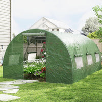 4x3x2m Outdoor Walk-in Tunnel Greenhouse 6 Roll-up Windows
