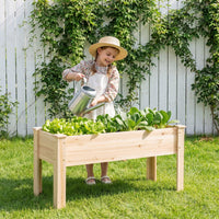 Wooden Raised Garden Bed with Legs and Drainage Holes