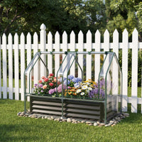 120x30x60 cm Raised Garden Bed with Greenhouse Cover and Windows